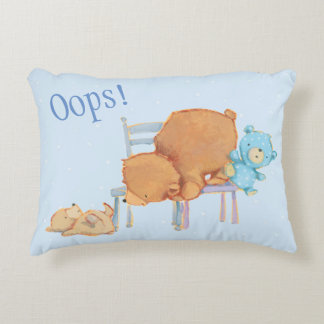 Big Brown Bear, Calico, & Floppy Share Two Chairs Decorative Cushion