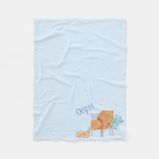 Big Brown Bear, Calico, & Floppy Share Two Chairs Fleece Blanket