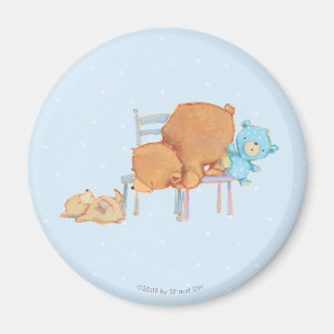 Big Brown Bear, Calico, & Floppy Share Two Chairs Magnet