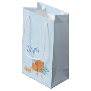 Big Brown Bear, Calico, & Floppy Share Two Chairs Small Gift Bag