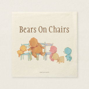 Big Brown Bear & Friends Share Four Chairs Napkin