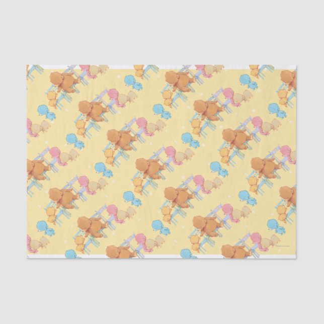 Big Brown Bear & Friends Share Four Chairs Tissue Paper (Front)