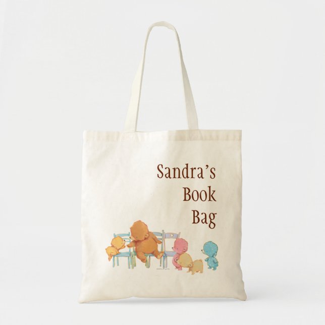 Big Brown Bear & Friends Share Four Chairs Tote Bag (Front)