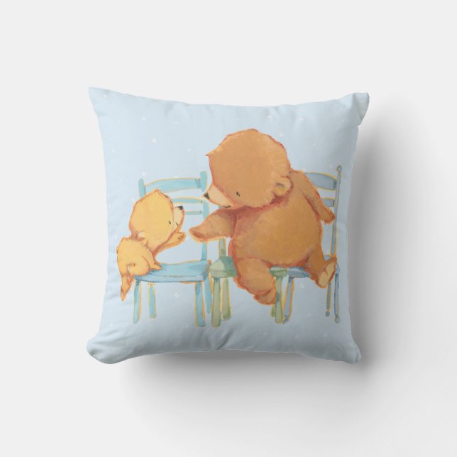 Big Brown Bear Helps Little Yellow Bear Cushion (Front)