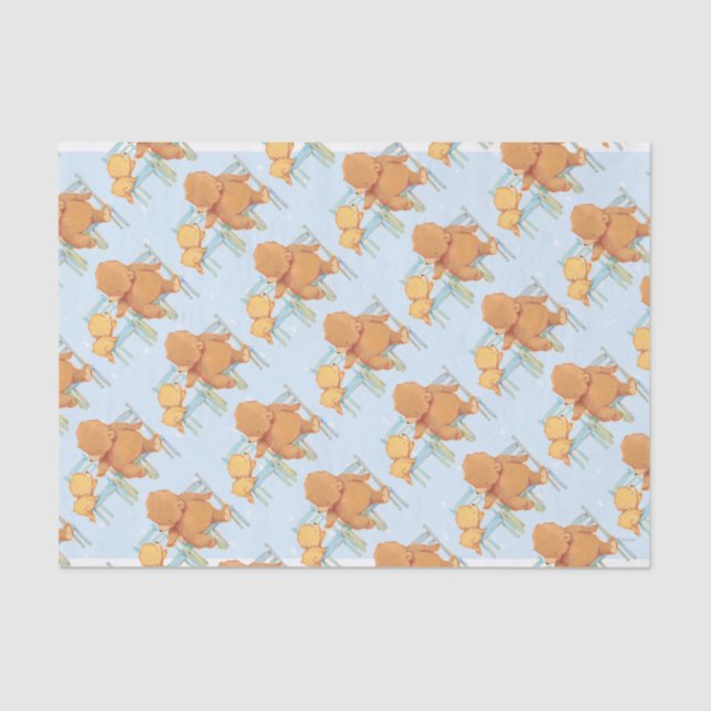 Big Brown Bear Helps Little Yellow Bear Tissue Paper (Front)