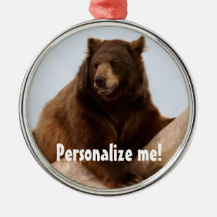 Big Brown Bear Metal Ornament