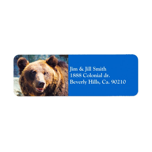 Big Brown Bear Return Address Label (Front)