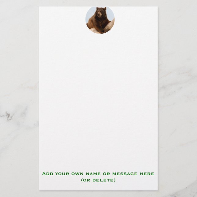 Big Brown Bear Stationery (Front)
