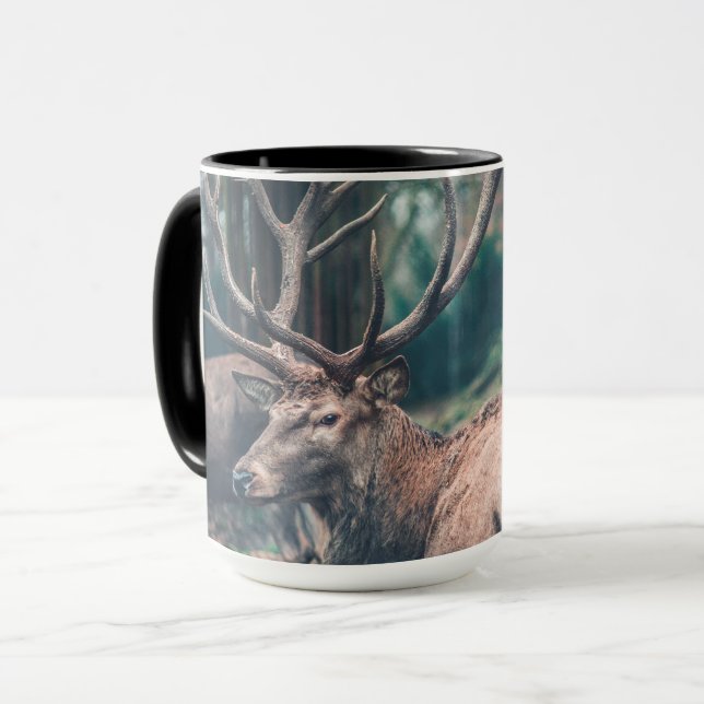 Big Brown Buck Deer with Large Antlers Mug (Front Left)