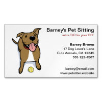 Big Brown Cartoon Dog with Tennis Ball