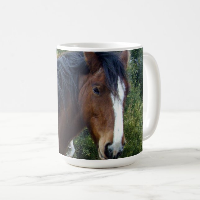 Big  Brown Clydesdale Horse, Coffee Mug (Front Right)