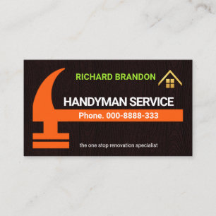 Big Brown Hammer Timber Texture Business Card