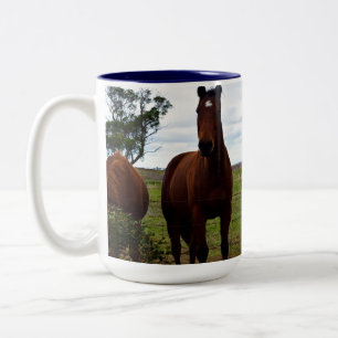 Big Brown Magnificent Horse, Two-Tone Coffee Mug