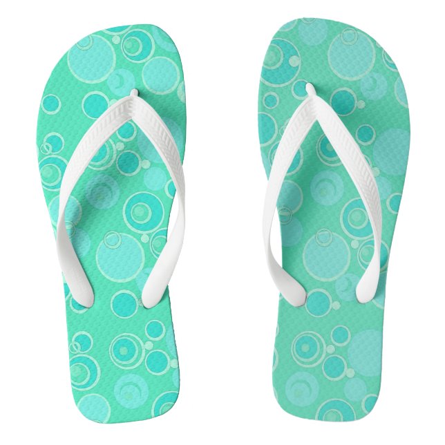Big Bubblegum Bubbles Everywhere Teal Thank You Thongs (Footbed)