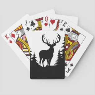 Big Buck Among Pine Tree Vector Playing Cards