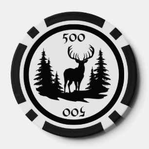 Big Buck Among Pine Trees Add Amount  Poker Chips