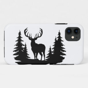 Big Buck Among Pine Trees Vector iPhone 11 Case