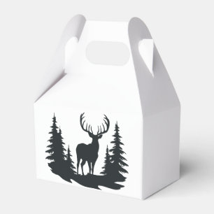 Big Buck Among Pine Trees Vector Favour Box