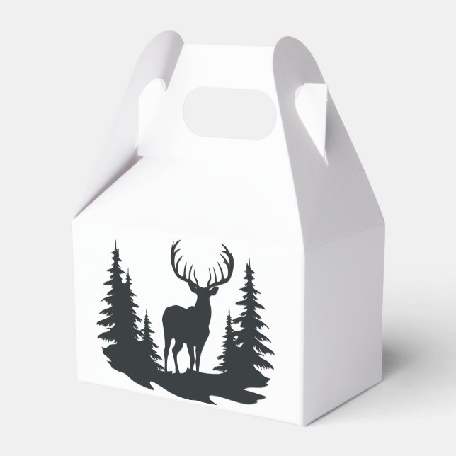 Big Buck Among Pine Trees Vector  Favour Box (Front Side)