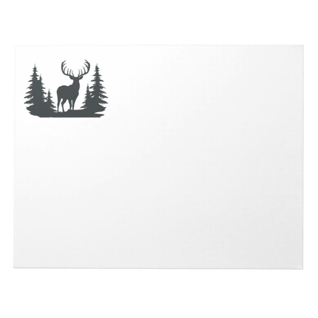 Big Buck Among Pine Trees Vector  Notepad (Front)