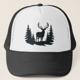Big Buck Among Pine Trees Vector  Trucker Hat