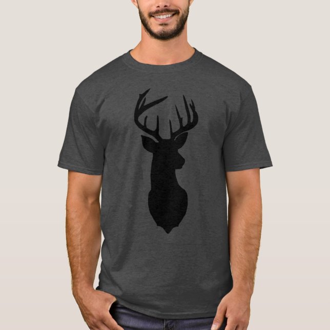 Big Buck Black Silhouette Customise Colour T-Shirt (Front)