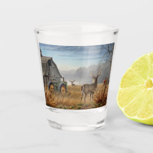 Big Buck Deer Showdown On The Farm Shot Glass