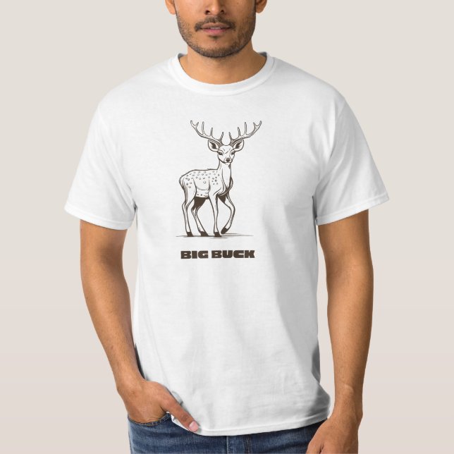 Big Buck Hunting Deer Design T-Shirt (Front)