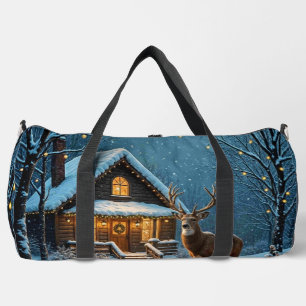 Big Buck's Snowy Christmas Visit Duffle Bag