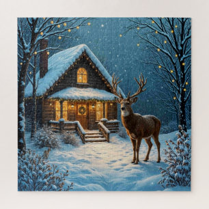  Big Buck's Snowy Christmas Visit Jigsaw Puzzle