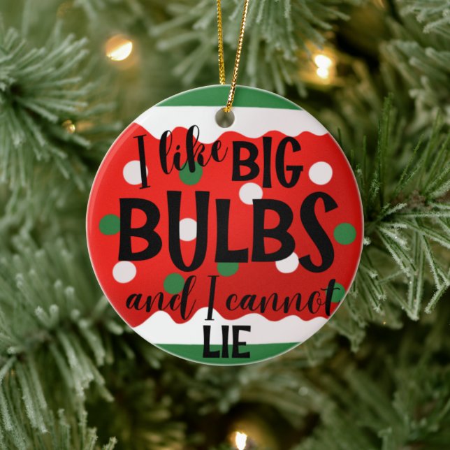 Big Bulbs Customised Funny Holiday Christmas Tree  Ceramic Ornament (Tree)