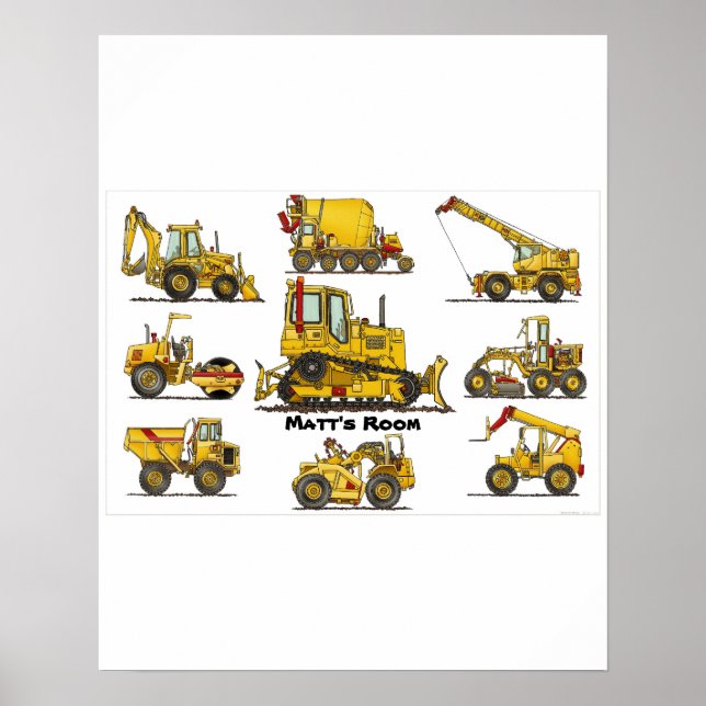 Big Bulldozer Construction Equipment Poster Print (Front)