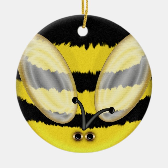 Big Bumble Bee Ceramic Ornament (Front)