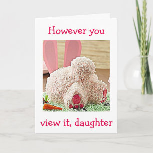 BIG BUNNY BUTT / BIG EASTER WISH FOR YOU DAUGHTER HOLIDAY CARD
