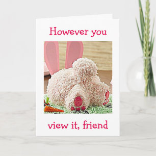 BIG BUNNY BUTT / BIG EASTER WISH FOR YOU "FRIEND" HOLIDAY CARD