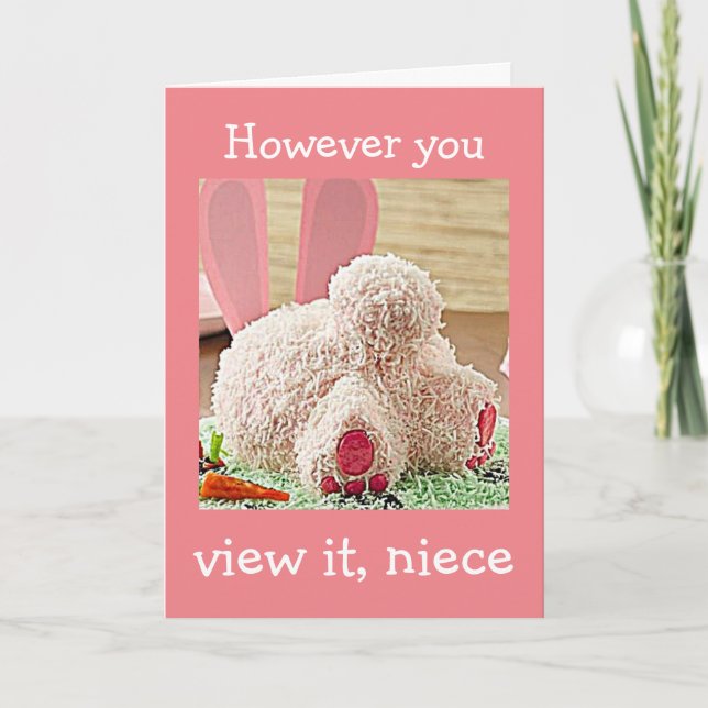BIG BUNNY BUTT / BIG EASTER WISH NIECE CARD (Front)