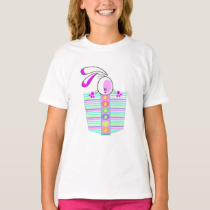 Big Bunny Pastel Coloured Easter Pocket T-Shirt