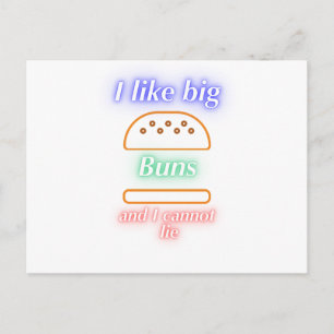Big Buns Funny Burger Postcard