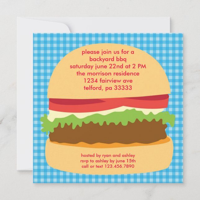 Big Burger BBQ Invitation (Front)