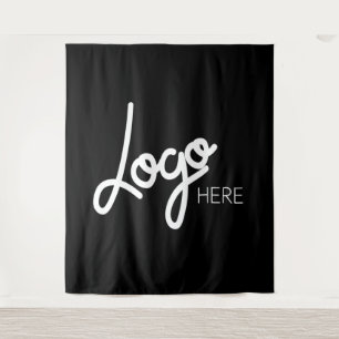Big Business Logo Modern Minimalist Black Backdrop Tapestry