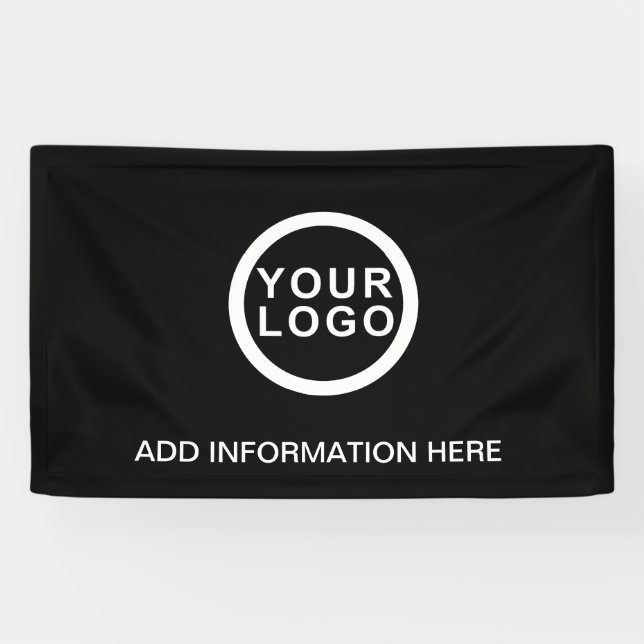 Big Business Logo Professional Black White Banner (Horizontal)