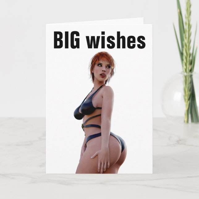 BIG BUTT GIRL GIRL BIRTHDAY CARD (Front)