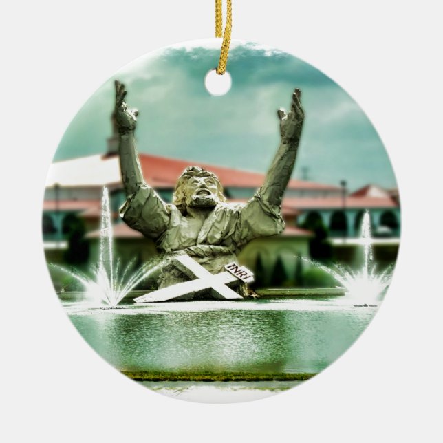 Big Butter Jesus  Touchdown Jesus Ceramic Ornament (Front)