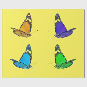 BIG BUTTERFLIES WITH YELLOW Wrapping Paper