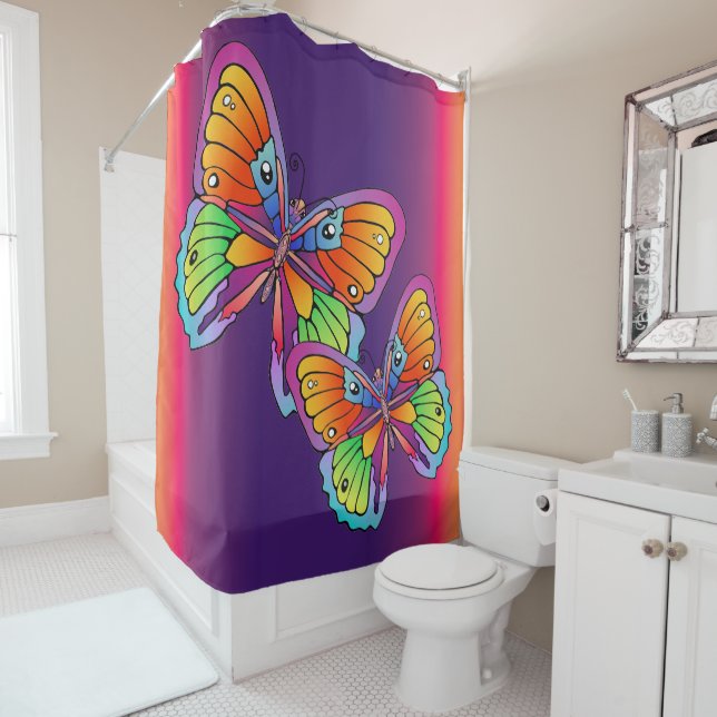 Big Butterfly Shower Curtain (In Situ)