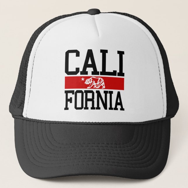 BIG California State Flag Design Trucker Hat (Front)