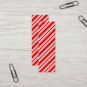 Big candy cane striped bookmark mini business card