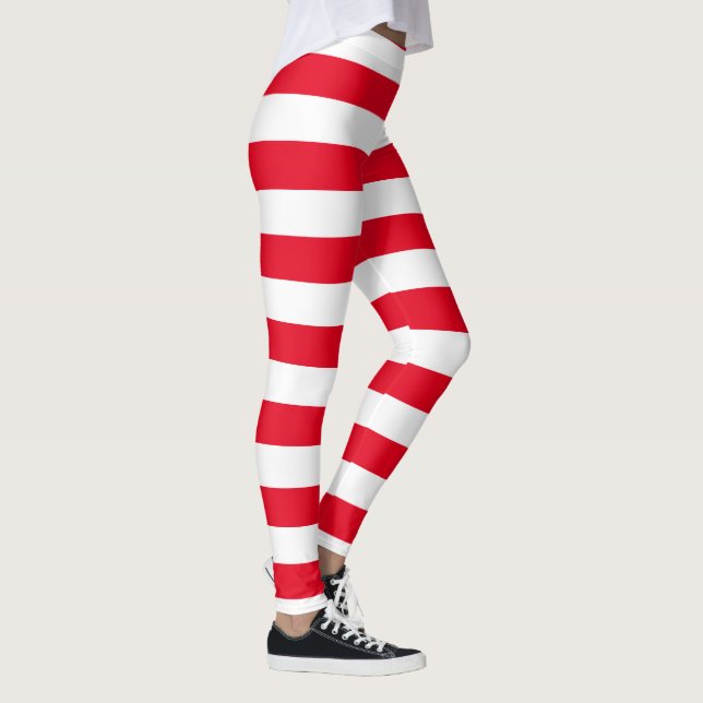 Big Candy Cane Stripes Pattern Leggings (Right)