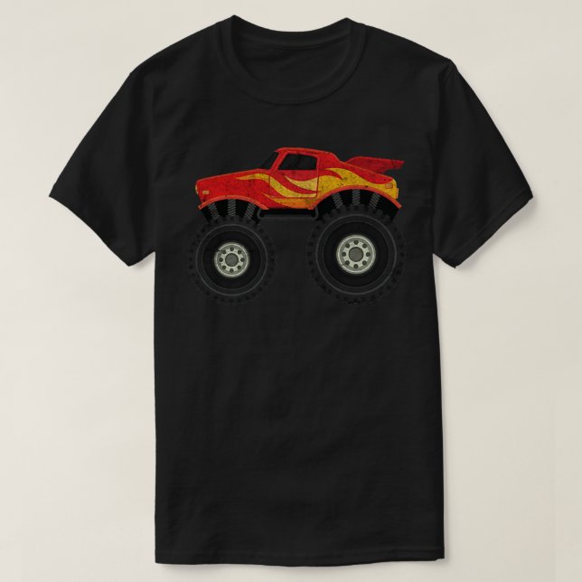 Big Car Lovers Awesome Monster Truck Mud Crushing  T-Shirt (Design Front)