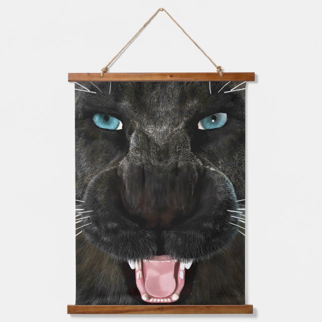 Big Cat Black Panther Hanging Tapestry (Front)